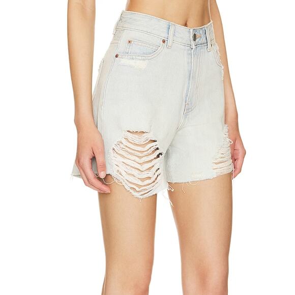 Dr. Denim Cutoff Denim Short Size 30 Distressed High Rise Light Wash Rigid NEW - Picture 3 of 10